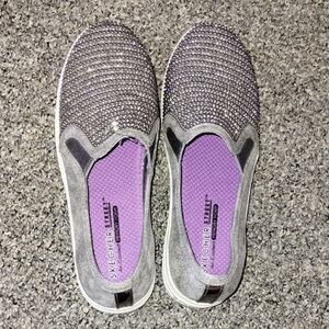 Skechers Women's Sparkling Gray Slip-On Sneakers